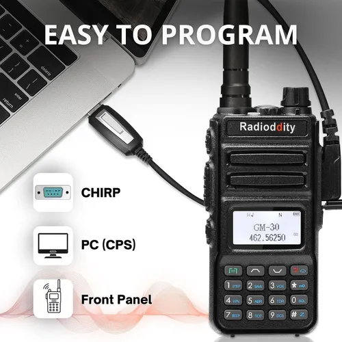 Vista 2 de Radioddity GM-30 GMRS Radio portátil de 5 W de largo alcance radio bidireccional para adultos, compatible con repetidor GMRS, con escaneo