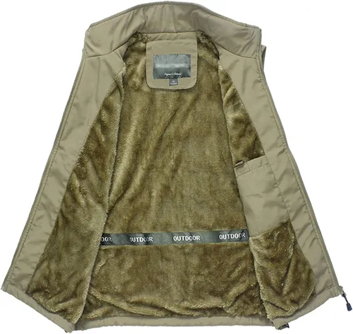 Vista 2 de Yoinlia Chaleco de forro polar ligero sin mangas para hombre