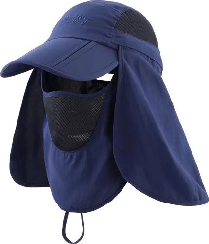 Vista 9 de Connectyle Sombreros de pesca con protección solar UPF 50+ para hombre con solapa extraíble para el cuello Azul aguamarina