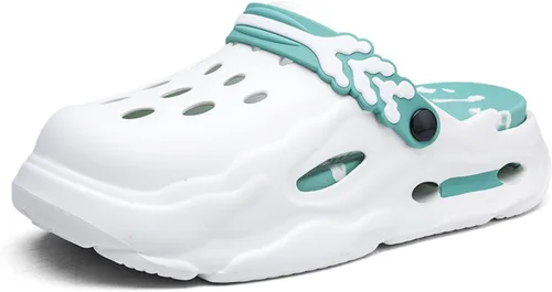 Vista 14 de Zuecos de plataforma cómodos de moda para hombres, 1.6 in de altura, en aumento, toboganes de nube, zapatillas casuales, zapatos de playa, sandalias