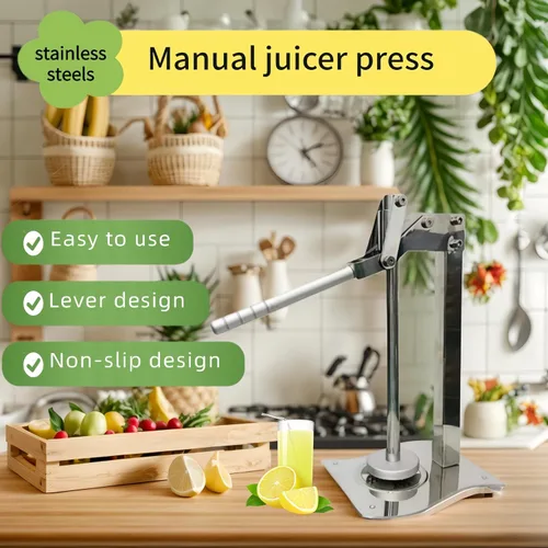 Vista 8 de Exprimidor manual de cítricos de acero inoxidable, exprimidor manual de cítricos – Exprimidor de mano resistente para lima naranja, prensa de frutas