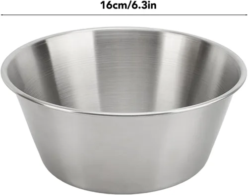 Vista 7 de Stainless Steel Colander, 16cm Portable Rice Washer Strainer Fruit Washing Bowl with Mixing Bowl for for Rice Pasta Spaghetti