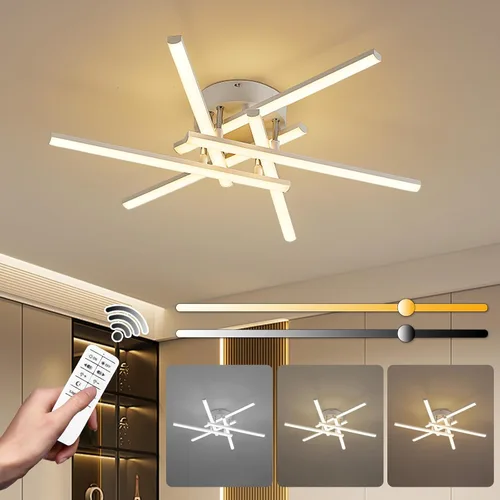 Vista 11 de ORANOOR - Lámpara de techo LED moderna, lámpara de techo de montaje empotrado regulable de 15.7 pulgadas en forma de cuadrado negro con control