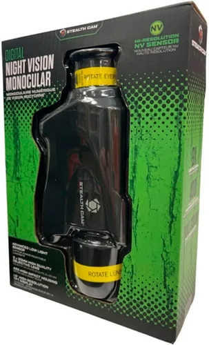 Vista 4 de Stealth Cam Monocular Digital de Caza Nocturna de 3x20mm con Lente Objetivo HQ de Alta Resolución, Filtro Infrarrojo 9X, Antideslizante y Resistente