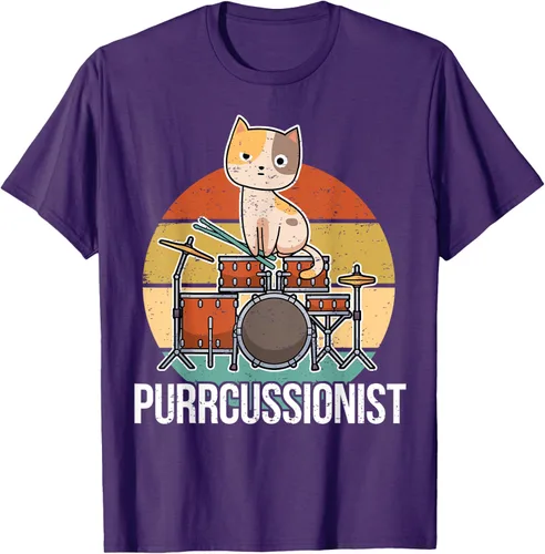 Vista 74 de Funny Percussion Drummer Drumming Drums Saying I Kitten Cat Camiseta, Negro, S