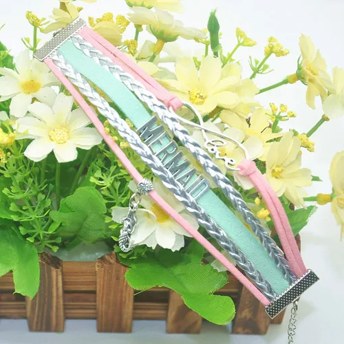 Vista 5 de HHHbeauty - Pulsera de sirena con diseño de sirena de sirena de piel