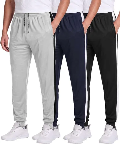 Vista 11 de Paquete de 3 pantalones deportivos de malla para hombre, con bolsillos de Set 2