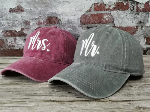 Vista 3 de Hepandy Sombreros de béisbol Mr and Mrs para hombres y mujeres