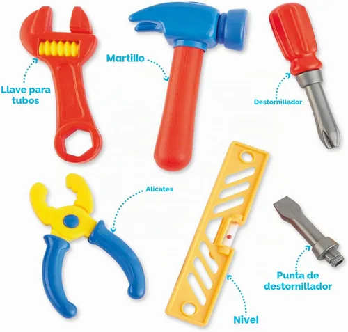 Vista 5 de Kidoozie My First Toolbelt - Cinturón de herramientas de juego de simulación con herramientas para niños pequeños y preescolares a partir de 2 años