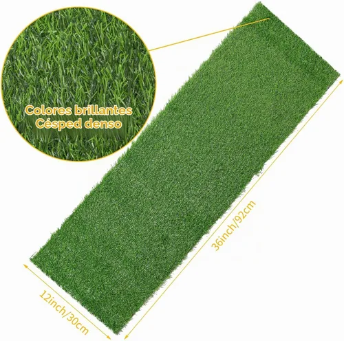 Vista 5 de Aneco Camino de mesa de césped artificial, rollo de alfombra de césped sintético de 12 x 36 pulgadas, decoración de mesa de césped para primavera