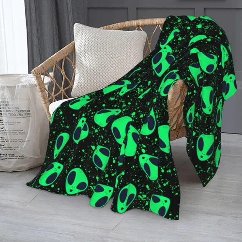 Vista 3 de Manta de Tiro de Alienígena Suave Acogedora de Felpa Cálida de Forro Polar para Sofá Sillón Cama 60"X50