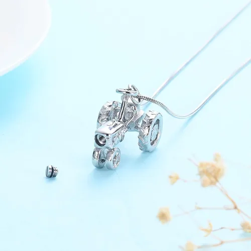 Vista 35 de Imrsanl Joyería de cremación para cenizas, motocicleta, automóvil pequeño, collar de urna de tractor para cenizas para hombres, recuerdo