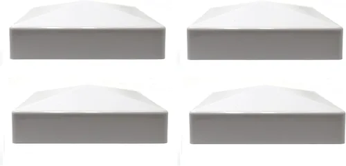 Vista 10 de Tapa para poste de valla de vinilo piramidal de plástico de 5 x 5 (5.000 in x 5.000 in), color negro o blanco, múltiples cantidades para postes