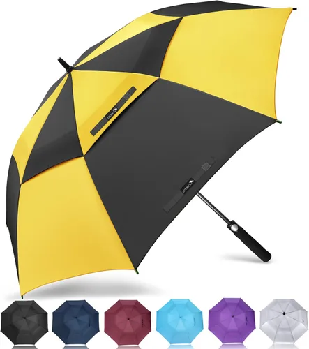 Vista 22 de ZOMAKE - Paraguas de golf a prueba de viento, extragrande, de gran tamaño, de doble dosel resistente para lluvia, juegos deportivos y carrito