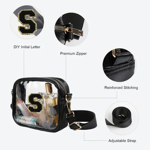 Vista 4 de TEBIEKOY Clear Purses for Women - Crossbody Small Bag, Stadium Approved, Sport Concerts