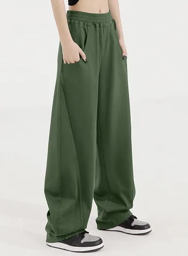 Vista 3 de EVALESS Pantalones deportivos para mujer, casuales, elásticos, de cintura alta, pierna ancha, pantalones de descanso 2023, pantalones deportivos