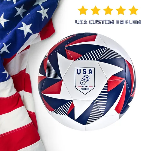 Vista 2 de GX USA - Pelotas de fútbol tamaño 5 para jóvenes y adultos, pelota de fútbol de tamaño 5 duradera para entrenamiento y partidos, estilo de pelota