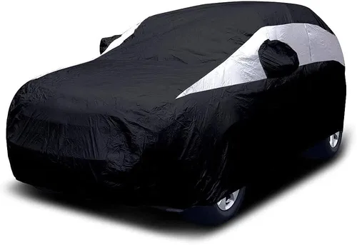 Vista 10 de Cubierta de coche Titan Jet Black Poly 210T para sedanes 186-202". Impermeable, protección UV, resistente a los rasguños, apertura con cremallera