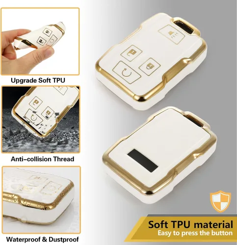 Vista 2 de GM-B2-Key Fob Cover Cuerda trenzada/borde dorado