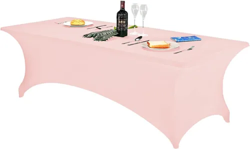 Vista 79 de FORLIFE - Funda de mesa de elastano, mantel ajustado de 4 pies para mesas rectangulares, funda elástica para patio, universal para bodas, banquetes