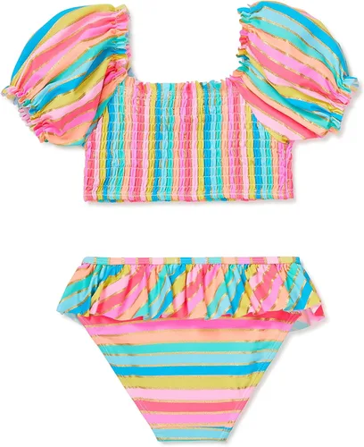 Vista 2 de Flapdoodles Trajes de baño de dos piezas con protección solar UPF 50+ para niñas y niñas, 2T a G6