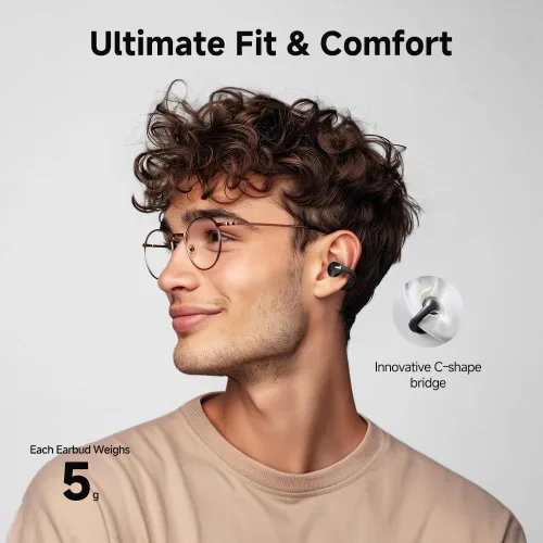 Vista 2 de QCY Crossky C30 Auriculares de oído abierto inalámbricos Bluetooth, auriculares de clip con 4 micrófonos ENC de cancelación de ruido, ajuste