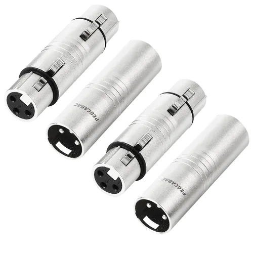 Vista 11 de 2-Pcs XLR Macho a 1/4" 6.35mm TS Macho Adaptador Plata