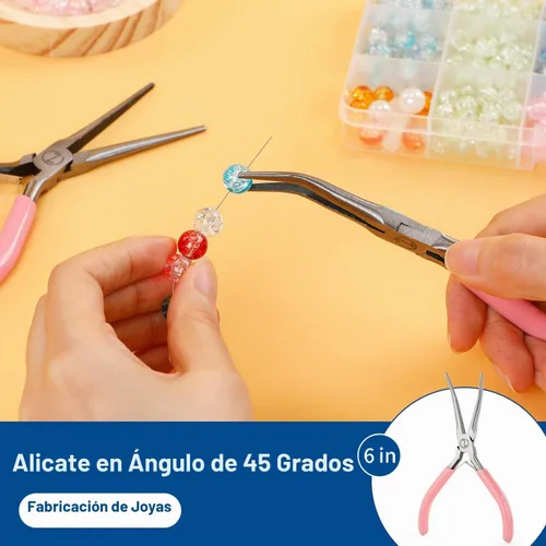 Vista 6 de VISEMAN Mini alicates de punta de aguja de 6 pulgadas con asas de agarre cómodo, juego de 2 alicates de punta larga para manualidades hechas a mano