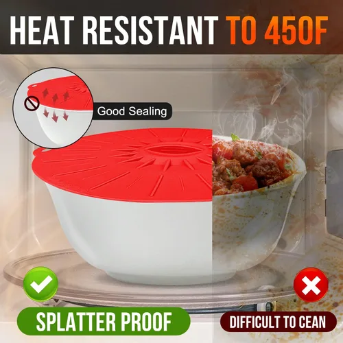 Vista 3 de Elegante Live – Conjunto de 5 cubiertas para alimentos, para microondas 5pcs Multi