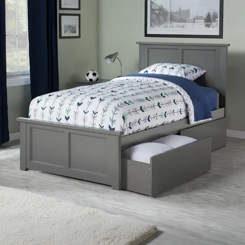 Vista 9 de AFI, Madison - Cama de plataforma de almacenamiento matrimonial con estribo a juego, color espresso
