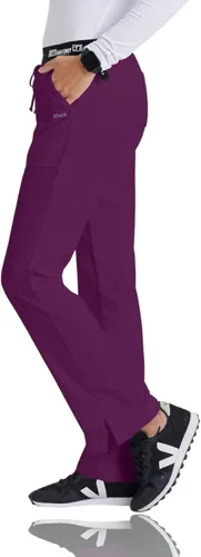 Vista 3 de Pantalón de uniforme médico estilo Grey's Anatomy con 3 bolsillos, para mujer - pantalón médico con ajuste moderno.