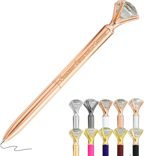 Vista 65 de Hasta 100 bolígrafos de diamante personalizados a granel con nombre, bolígrafo de impresión personalizada con logotipo de negocios grabado, mensaje