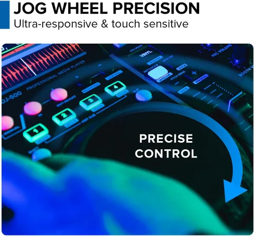 Vista 2 de Gemini Sound MDJ-500 - Reproductor de medios profesional para DJ, diseño compacto con rendimiento completo de funciones, compatible con Virtual DJ