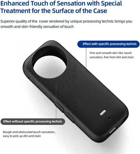 Vista 6 de Funda protectora para cámara de acción panorámica Insta360 X3, cubierta completa de silicona, color negro