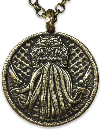 Vista 16 de Baldur Jewelry - Collar con colgante de pulpo de Lovecraft Cthulhu en plata de ley 925, símbolo amarillo, hecho a mano, amuleto de Necronomicum
