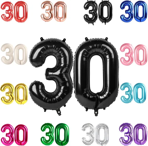Vista 100 de Globo negro del número 0 de 40 pulgadas – globo número 0, decoraciones