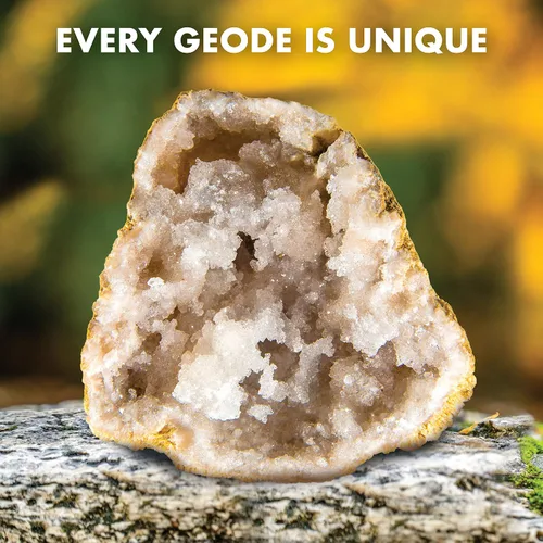 Vista 5 de Abre 2 geodas grandes – Abre tu propia geoda grande con cristales, kit de ciencias de la Tierra para niños para aprender geología, regalos