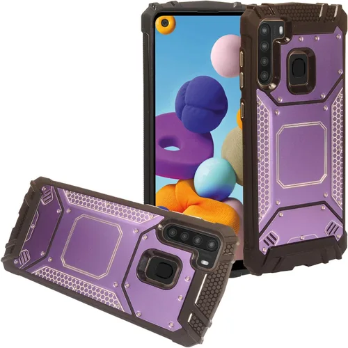 Vista 16 de Para Samsung Galaxy A21 (SM-A215) - Funda para teléfono con soporte de anillo - RS2 Gris RS2 Negro/Gris