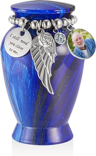 Vista 18 de Dletay Urnas pequeñas personalizadas para cenizas humanas, recuerdo de 2.85 pulgadas, mini urna de cremación conmemorativa para mujeres y hombres