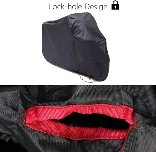 Vista 3 de Funda impermeable para motocicleta, almacenamiento al aire libre, para todo tipo de clima, cubierta de motocicleta para interiores, a prueba