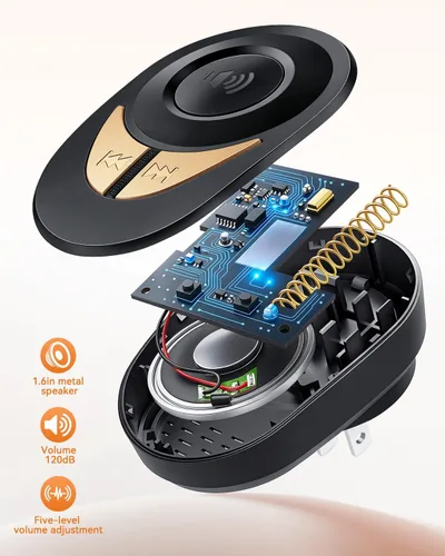 Vista 7 de Timbre inalámbrico, 1300 pies de largo alcance, 48 campanadas y 5 niveles de volumen, botón impermeable IP66, receptor enchufable con bocina