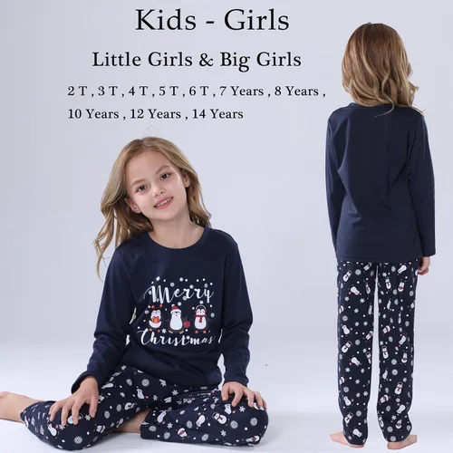 Vista 6 de Vozanet Famliy - Conjunto de pijama a juego con patrones de Papá Noel, pijamas de Navidad para hombres, mujeres y niños, ropa de Navidad