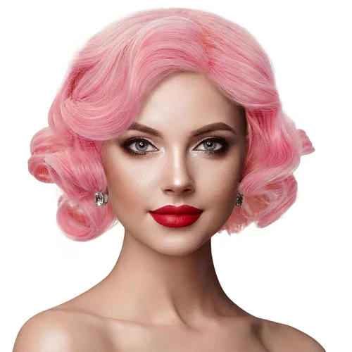 Vista 11 de Peluca rizada rubia para mujer, peluca de cabello rubio ondulado