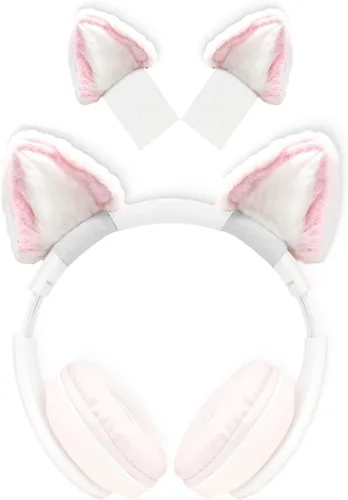 Vista 7 de RUKUHOT Bonito accesorio para auriculares con orejas de gato, diseño ajustable para auriculares Logitech G PRO HypreX Cloud/Cloud Flight y más