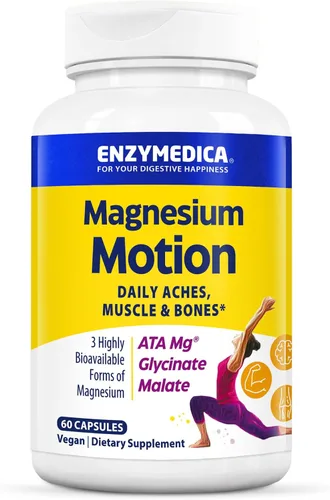 Vista 11 de Enzymedica Suplemento de movimiento de magnesio para mujeres y hombres, complejo de magnesio triple, ATA Mg, malato y glicinato, cápsulas de apoyo