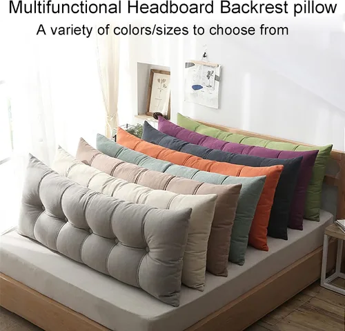 Vista 2 de Respaldo rectangular grande para cabecero, cojines de respaldo para cama, sofá, respaldo de cuña para respaldo, cojines lumbares, almohada
