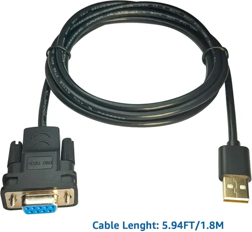 Vista 3 de DSD TECH SH-RS232G USB al microprocesador incorporado del cable hembra serial DB9 FTDI FT232RL
