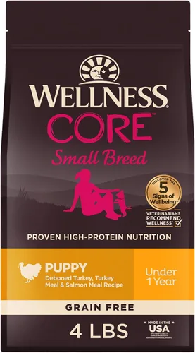 Vista 12 de Comida seca para perros Wellness CORE, para razas pequeñas, sin grano, alta en proteínas, natural, receta original de pavo y pollo