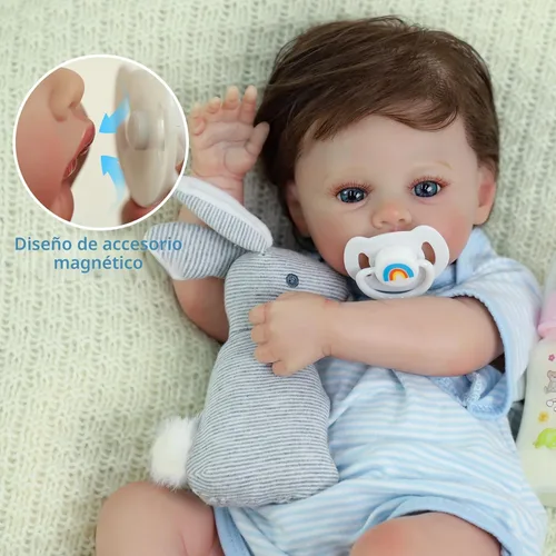 Vista 8 de SCOM Muñecas Reborn Baby Niño Meadow de 18 pulgadas – Recién nacido realista, cuerpo de tela suave con peso, adorable muñeca de la vida real posable