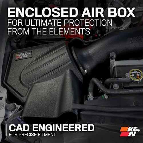 Vista 6 de K&N Sistema de admisión de aire frío: filtro de aire de alto flujo, aumenta el rendimiento y los caballos de fuerza: compatible con JEEP Wrangler JL
